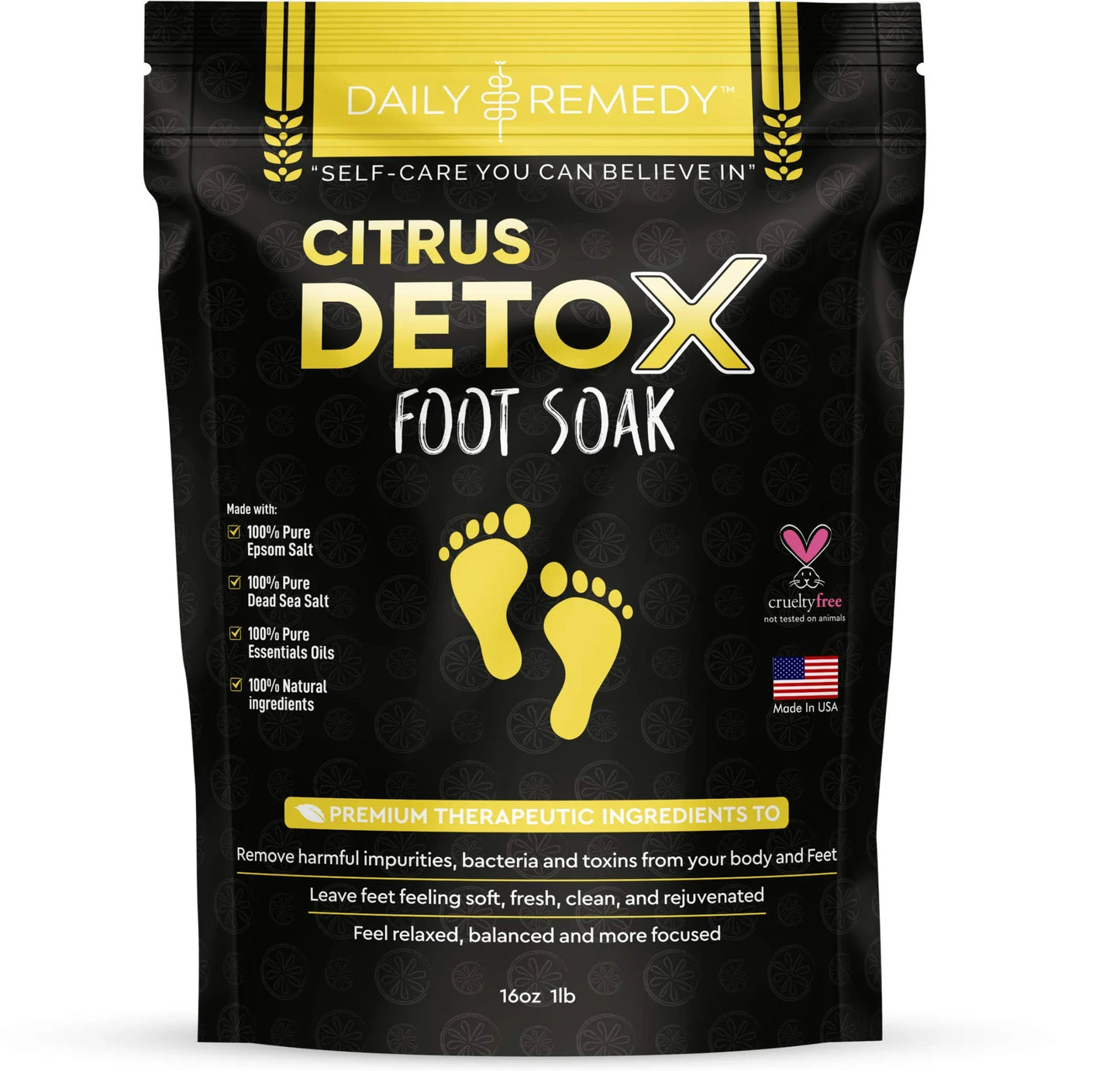 Citrus Detox Foot Soak with Epsom Salt - Removes Toxins, Foot Callus, Boost Immune, Helps Treat Athletes Foot, Inflammation, Tired, Aching Feet and Toenail Fungus Lbs1