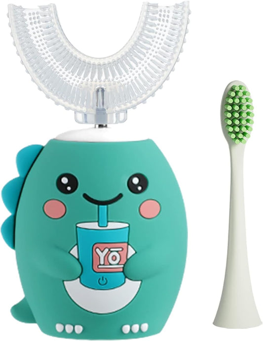 Kids Electric Toothbrushes, U Shaped Ultrasonic Toothbrush,Rechargeable Kids Toothbrush W/Smart Timer, Sonic Toothbrush K10 （2-7Y）…