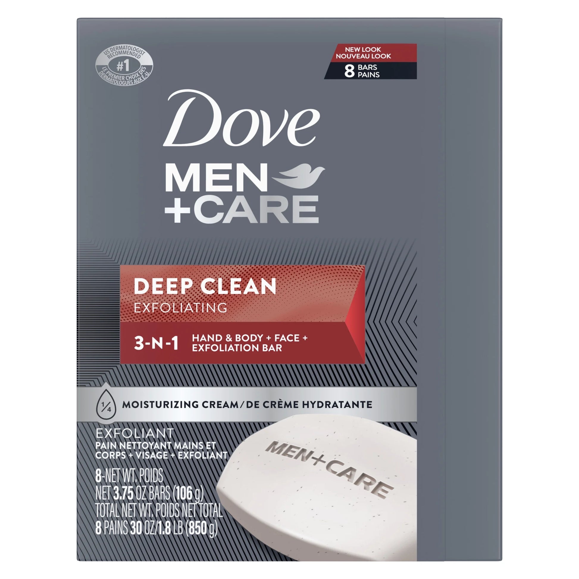 (4 Pack)  Men'S Bar Soap Deep Clean, 3.75 Oz, 8 Bars