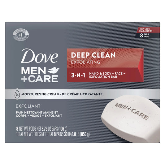 (4 Pack)  Men'S Bar Soap Deep Clean, 3.75 Oz, 8 Bars
