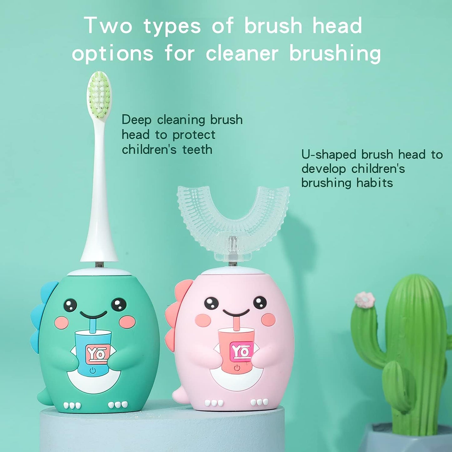 Kids Electric Toothbrushes, U Shaped Ultrasonic Toothbrush,Rechargeable Kids Toothbrush W/Smart Timer, Sonic Toothbrush K10 （2-7Y）…